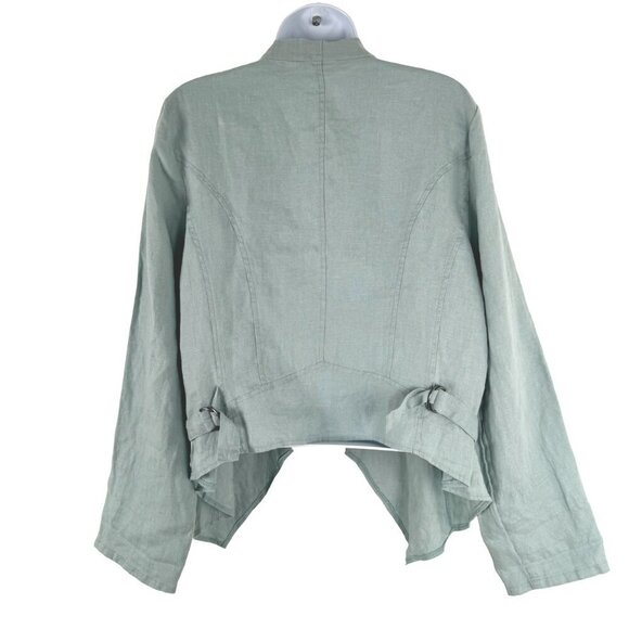 Soft Surroundings Grove Linen Jacket Medium Gray Mist Seafoam NWT CJ-1815 - Picture 4 of 10